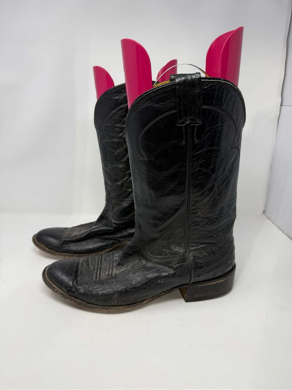 Nocona Black Smooth Ostrich Leather Western Cowboy Boots Sz 11.5 (DTSMFJ)
